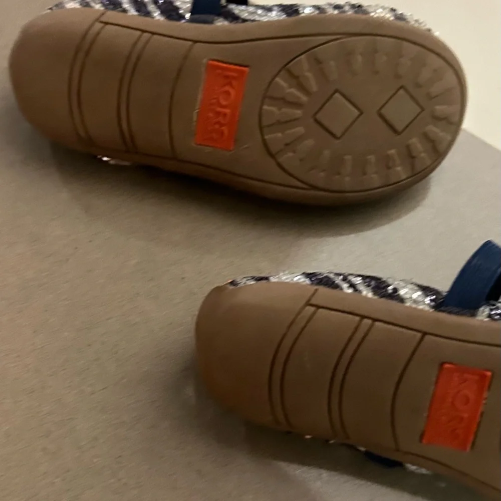 KORS Michael Kors Kids Navy and Silver Sequin Flats 9
